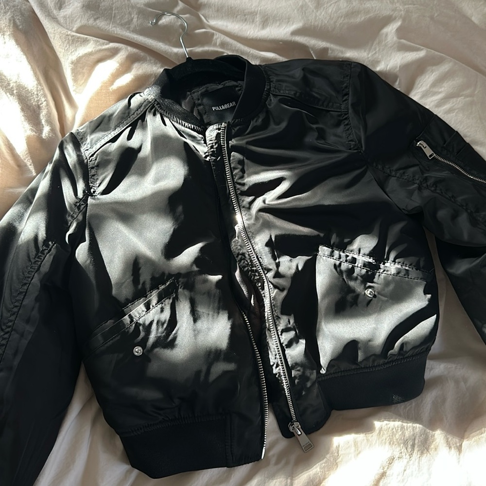 Pull&Bear Black Bomber Jacket